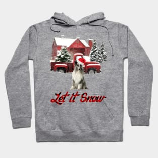 Shetland Sheepdog Let It Snow Tree Farm Red Truck Christmas Hoodie